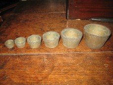 Antique Set 6 Brass Nesting
