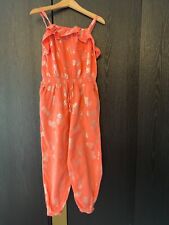 MONSOON Girls Coral Pink Pineapple Sleeveless Jumpsuit Age 6