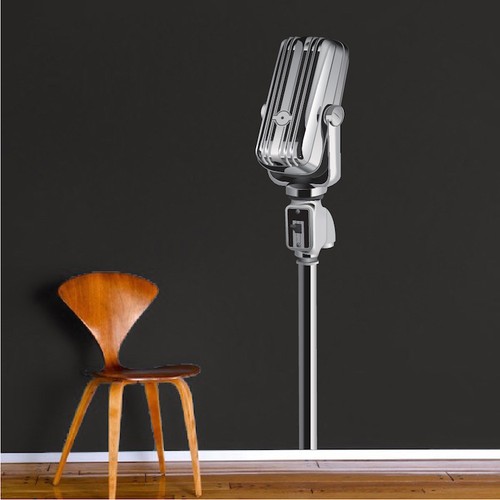 Microphone wall mural - microphone,