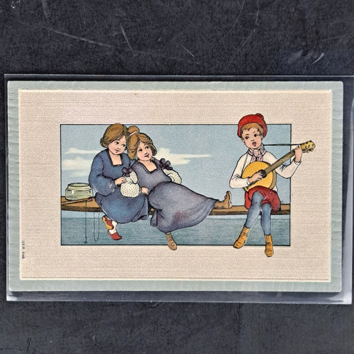 Antique 1908 colorful boy - antique,