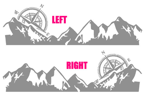 Compass mountains stickers - &,