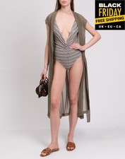 RRP€346 M MISSONI COLLECTION Swimsuit IT48 US12 XXL Zig Zag Pattern Open Back