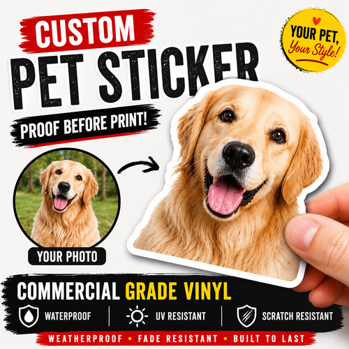 Custom pet sticker from photo - custom,