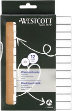 Westcott White Blackboard Chalk 12 Pack Low Dust Washable School Chalk