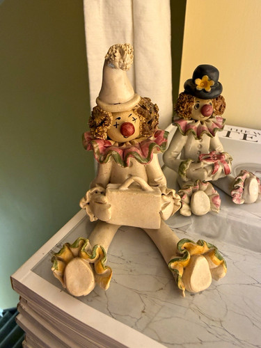 Pair vintage signed - vintage, ceramic