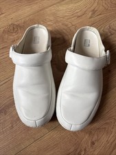 FitFlop Womens Gogh Pro Superlight Leather Clogs White uk8/EU42-vgc
