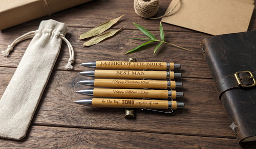 Personalised bamboo pen custom - personalised,