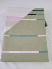 M&S Single Cotton Bedding Green Striped New F2