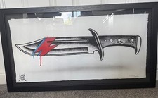 Bowie Knife by Dan Gold - Framed -  83cm x 40cm Spray Paint and Print on S'set p