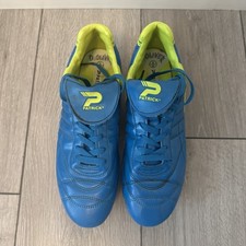 Vintage PATRICK Blue/Volt Football Boots Eur 42 Uk 8 And Carry Case