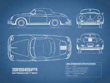 Poster porsche 356a - poster,