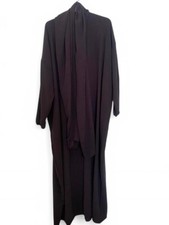 Dubai One Piece Dark Purple Eid Islamic Prayer Ramadan Dress With Scarf Attached