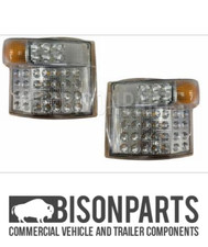 +FITS SCANIA 4 SERIES P & R FRONT INDICATOR SIDE LIGHTS LAMPS RH & LH PAIR 24V