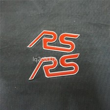 2x RS Silver Red Chrome Metal Emblem Decal Badge Sticker Engine Turbo Sport Line