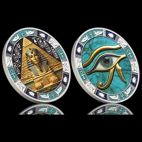 Egyptian sphinx coin eye - coin,