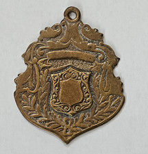 Victorian Pocket Watch Chain Fob 18ct Gold Plated Large Antique Shield Fob JC&Co