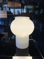 Vintage 1960s Thorn White Opaline Glass Small Mushroom Table / Bedside Lamp C