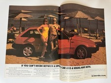 Original 1988 Volvo 480 ES Magazine Advert Poster Frame Ready Man Cave Retro