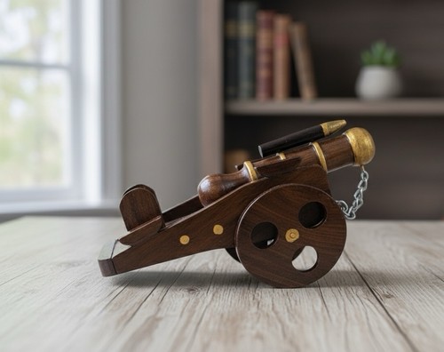 Hand carved 100 wooden - wooden, cannon