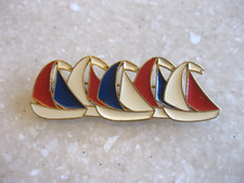 Enameled Pin Brooch / Row of