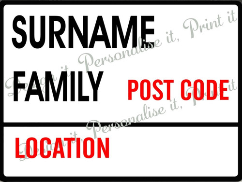 Personalised family name - personalised,
