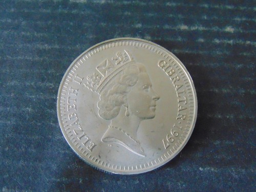 1997 gibraltar coin golden - gibraltar, £5