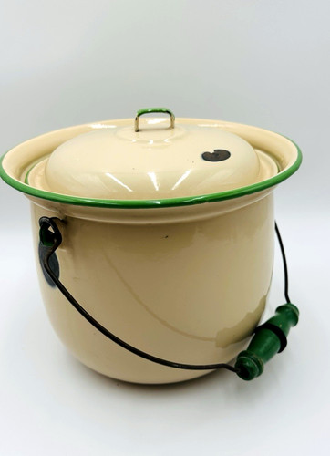 Vintage cream with green trim - with,