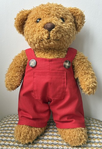 Red dungarees for teddy - red,