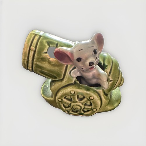 Vintage ceramic mouse green - ceramic,
