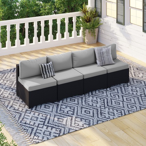 Piece black rattan - black,