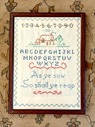 Antique scripture sampler - antique,
