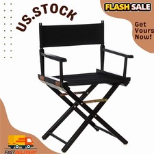 Director’s Chair – Black Frame & Canvas, 18" Classic Height