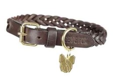 Digby & Fox Plaited Leather Dog Collar | 7 Sizes | Black, Brown, Tan