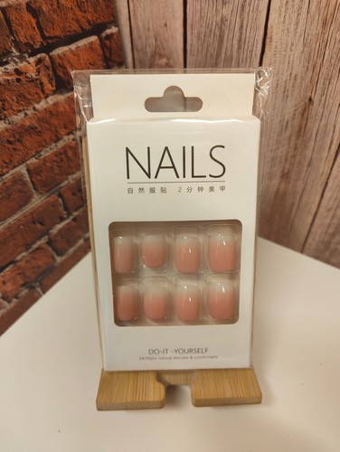 French ombre press nails - french,