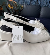 ZARA White Heeled Slingback