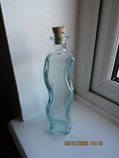 Vintage ‘A Ve’ 200ml Italian Green Glass wavy bottle with cork stopper. Amazing
