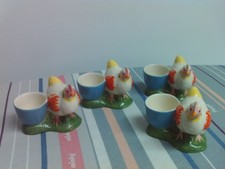 Cath Kidston Quail ceramic chicken Egg Cups x 4.