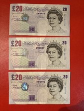 BANK OF ENGLAND BAILEY  £20 BANKNOTES X10 GOOD CIRCULATED