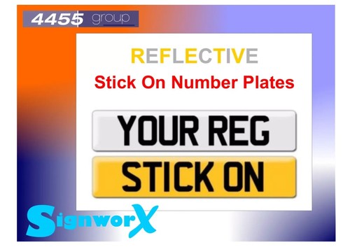 Stick vinyl number plate - stick, on