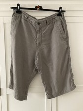 Marks & Spencer Men’s Blue Harbour Grey Linen Shorts W38 Holiday Casual