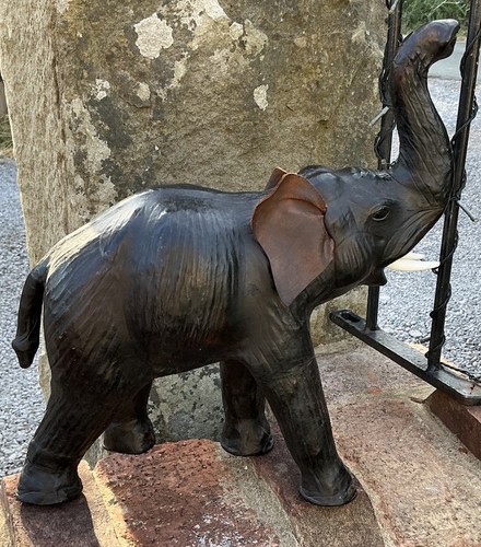 Vintage leather elephant - vintage,
