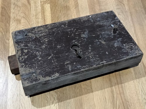 Antique old wooden lock - antique,