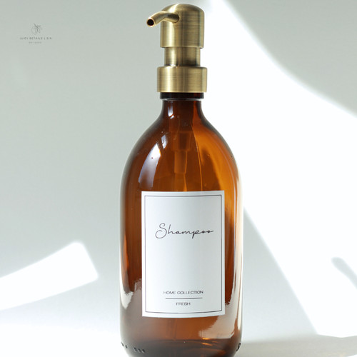 Amber soap dispenser bottle