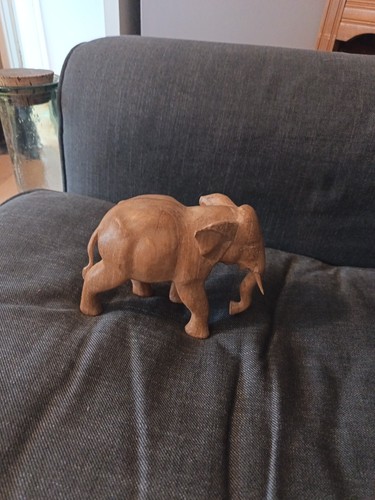 Handcarved wooden elephant - wooden,