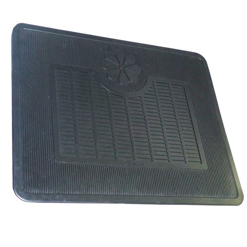 New black rubber floor footmat - black,
