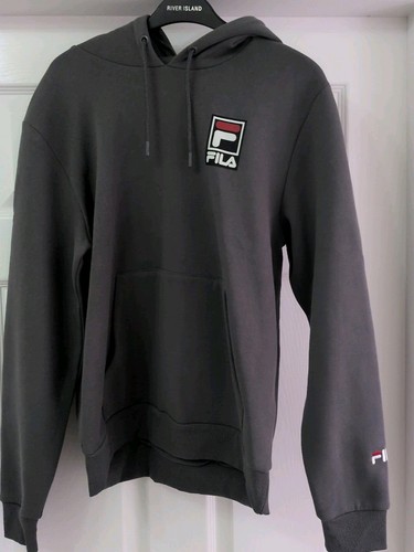 Mens dark grey fila hoodie - mens,