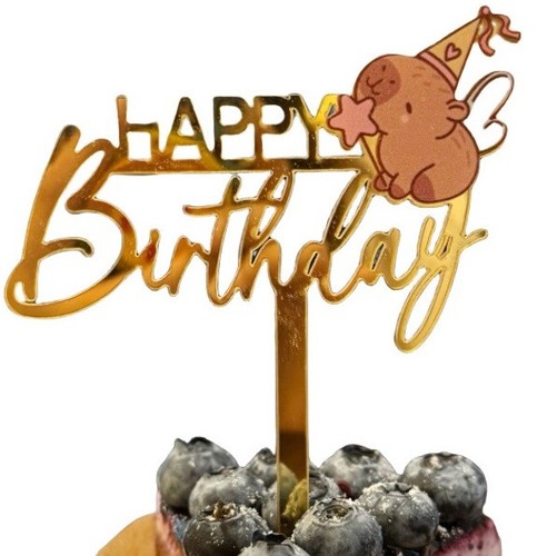 Capybara cake topper happy - capybara,
