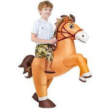 Inflatable Horse Costume for Kids - Funny Cowboy  Cowgirl Outfit for Halloween