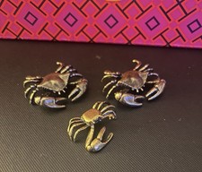 3 Brass Crabs Statues