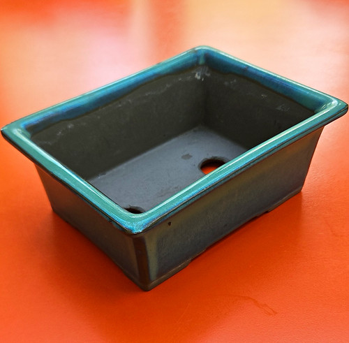 Glossy blue green glazed - blue/green,